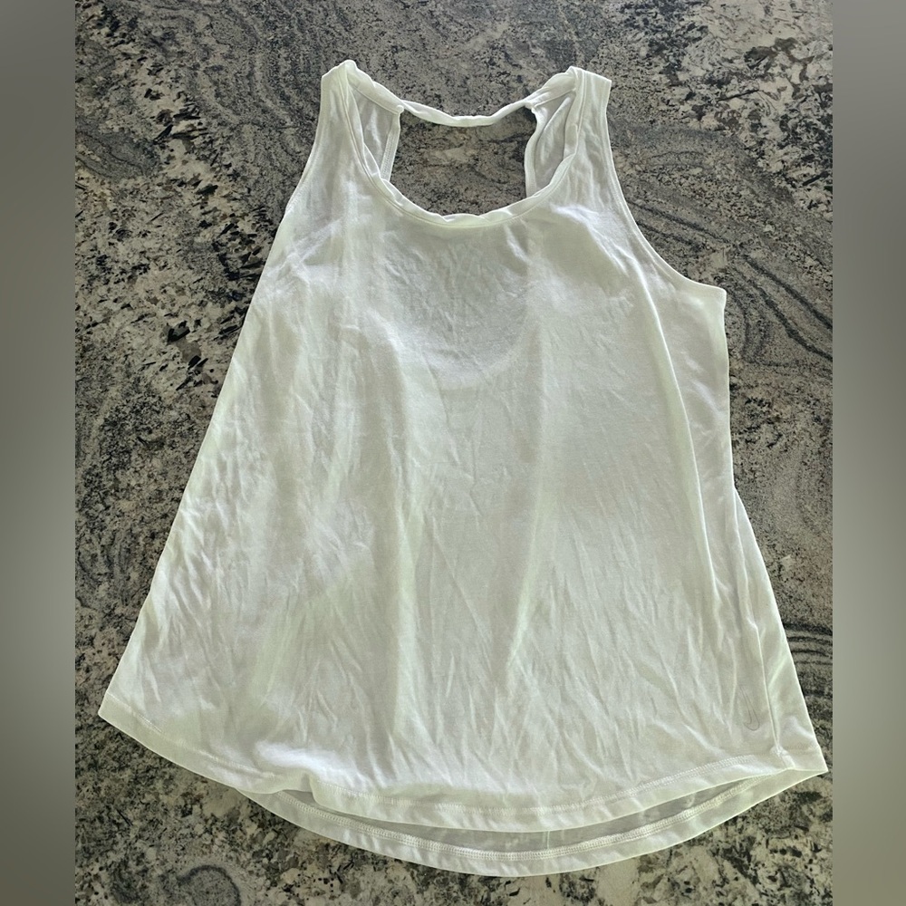 Nike White Cut Out Backless Tank Top